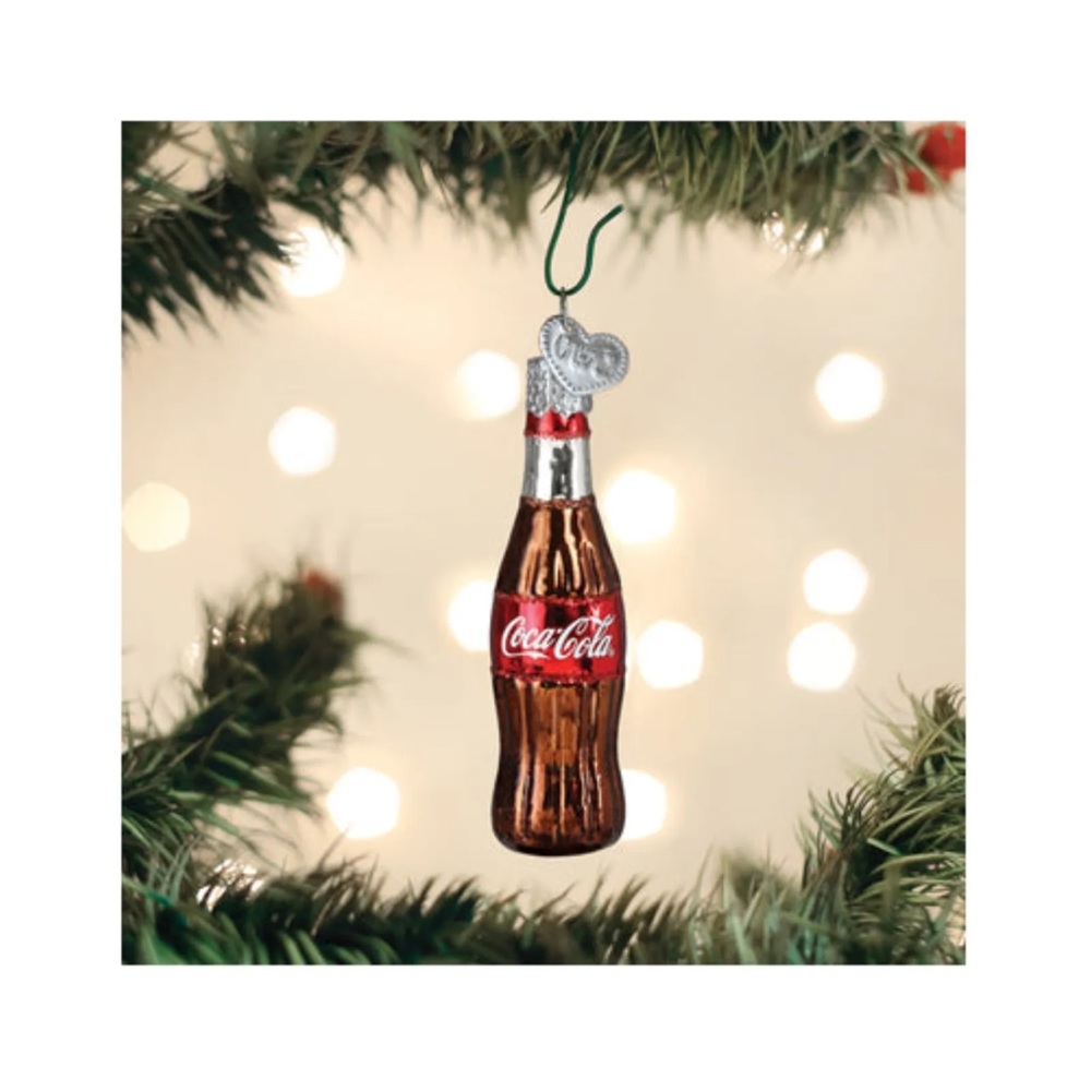NEW Christmas Mini Coca-Cola Bottle Blown Glass Holiday Ornament